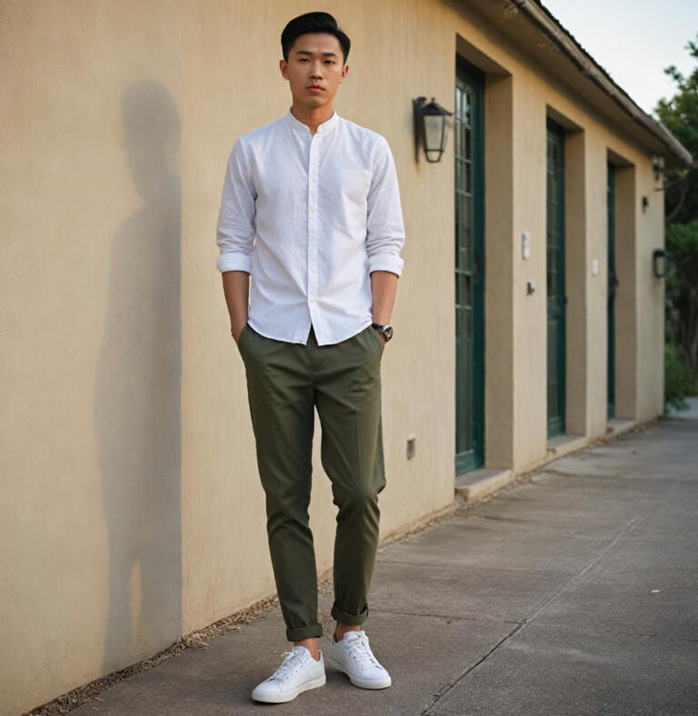 a stylish smart casual outfit for chilly California evenings